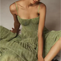 Elegante Geplooide Maxi Jurk – Backless Zomerjurk