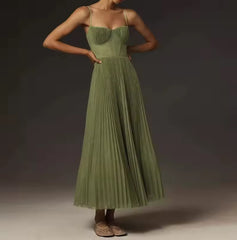 Elegante Geplooide Maxi Jurk – Backless Zomerjurk
