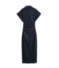 Marina Denim Midi Dress – Elegant & Tijdloos
