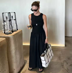 Minimalistische Mouwloze Maxi Jurk – Casual en Elegant