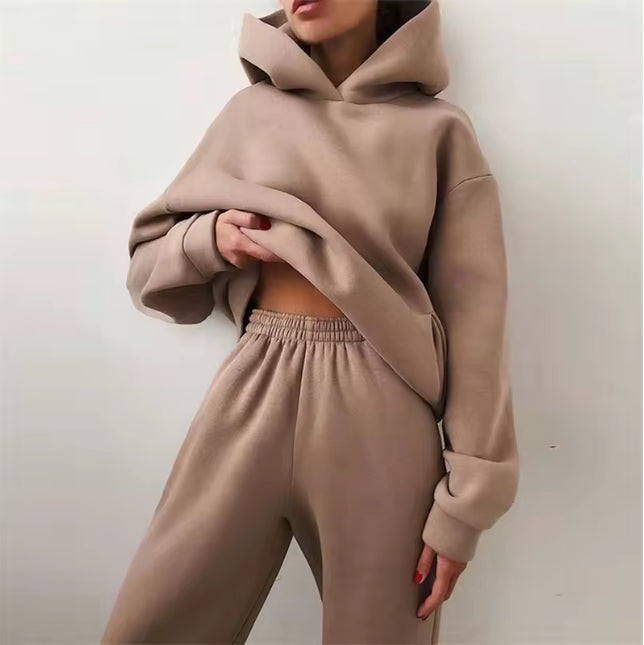 Oversized Hoodie en Joggingbroek Set – Comfortabele Loungewear voor Dames