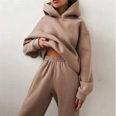 Oversized Hoodie en Joggingbroek Set – Comfortabele Loungewear voor Dames