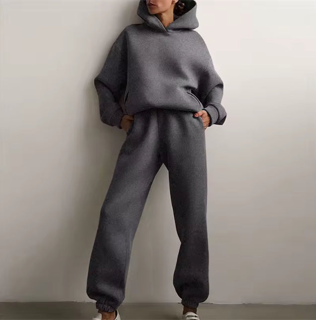 Oversized Hoodie en Joggingbroek Set – Comfortabele Loungewear voor Dames