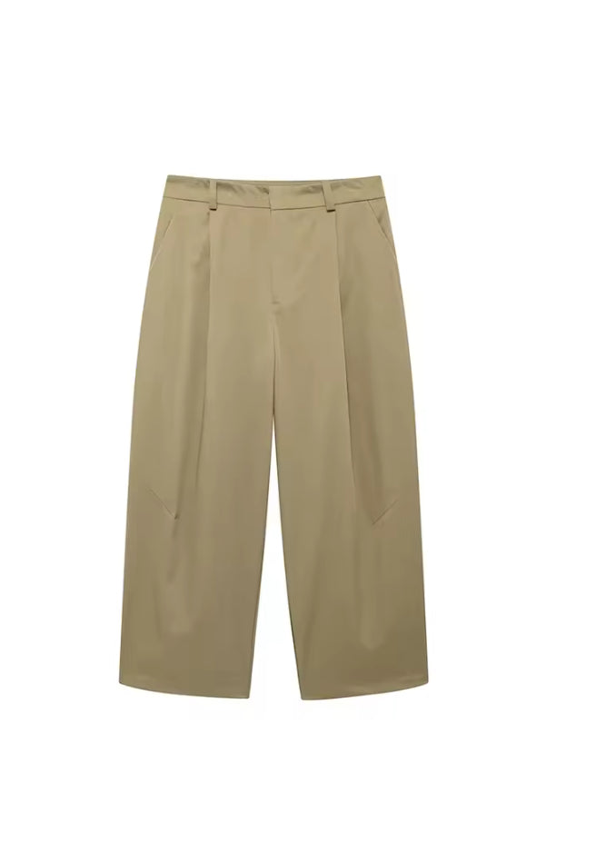 Trendy Beige Co-ord Set – Cargo Cropped Jacket & Wide Leg Pants