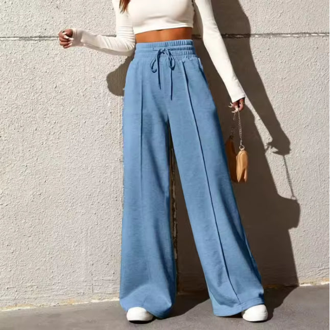 Luxe Wijdvallende Loungebroek met Hoge Taille – Meerdere Kleuren