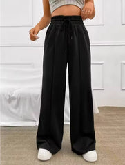 Luxe Wijdvallende Loungebroek met Hoge Taille – Meerdere Kleuren