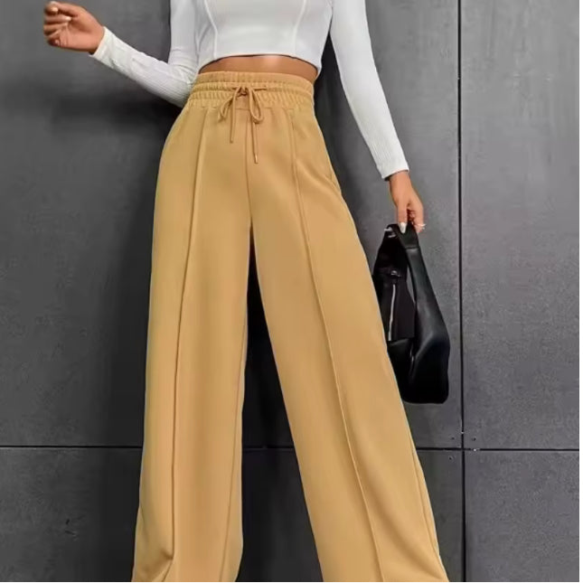 Luxe Wijdvallende Loungebroek met Hoge Taille – Meerdere Kleuren