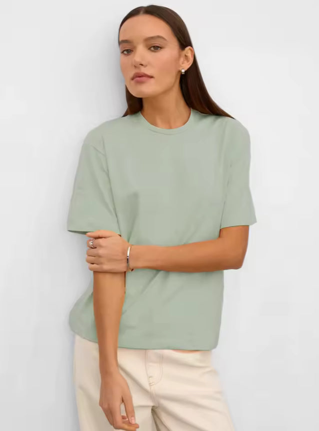 Basic 100% Katoenen Dames T-shirt met Korte Mouwen