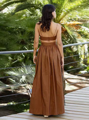 Zomerse Elegante Two-Piece Set met Bandeau Top en Maxi Rok