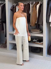 Chique Strapless Set met Wijde Broek