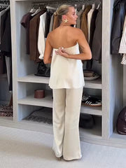 Chique Strapless Set met Wijde Broek