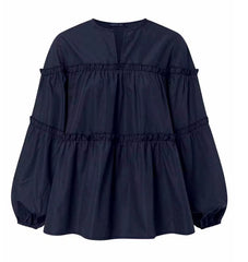 Blouse met lange mouwen en ruches in gelaagd ontwerp