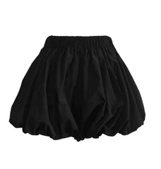 Zomer short met hoge taille en pofeffect
