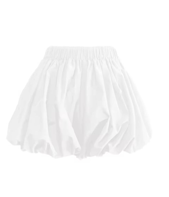 Zomer short met hoge taille en pofeffect