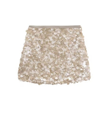 Mini rok met pailletten en hoge taille