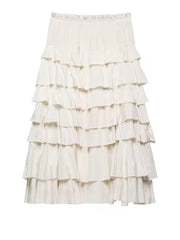 Rok met speelse lagen en elastische taille