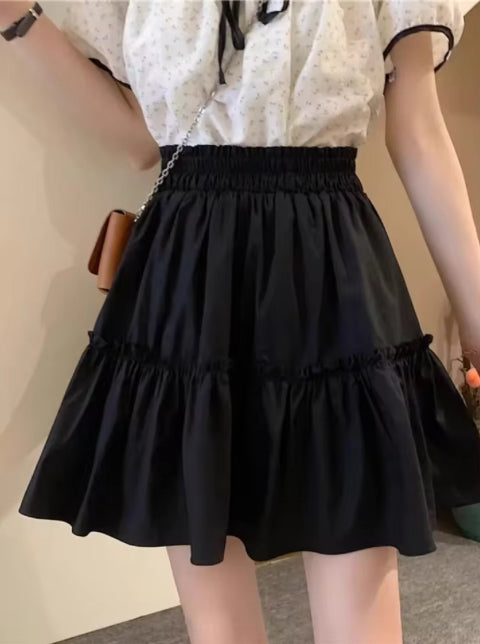 Preppy hoge taille A-lijn damesro