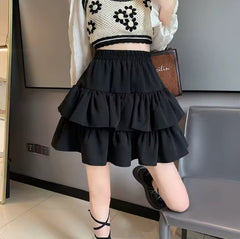 Plissé cupcake mini-rok met hoge taille
