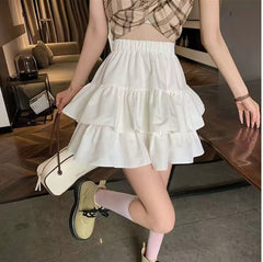Plissé cupcake mini-rok met hoge taille