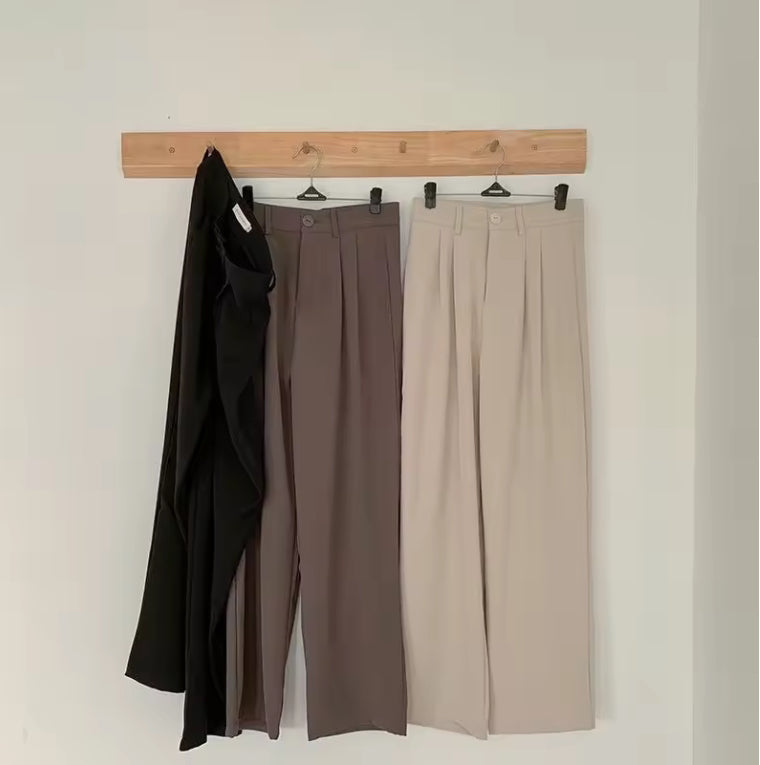 Hoge taille rechte pantalon met knoopsluiting