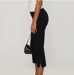 Capribroek met strikdetail en stretch fit