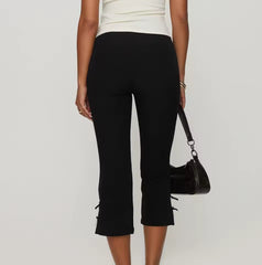Capribroek met strikdetail en stretch fit