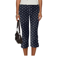 Capribroek met strikdetail en stretch fit