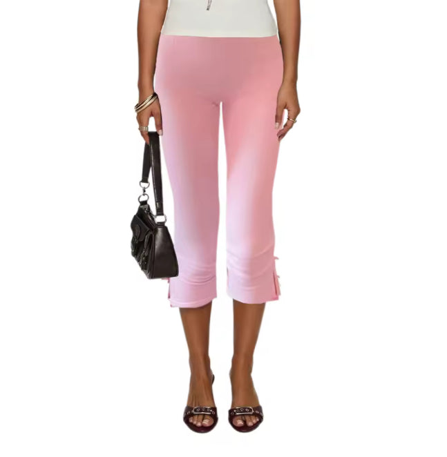 Capribroek met strikdetail en stretch fit