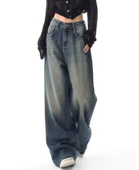 Vintage high waist baggy jeans voor dames