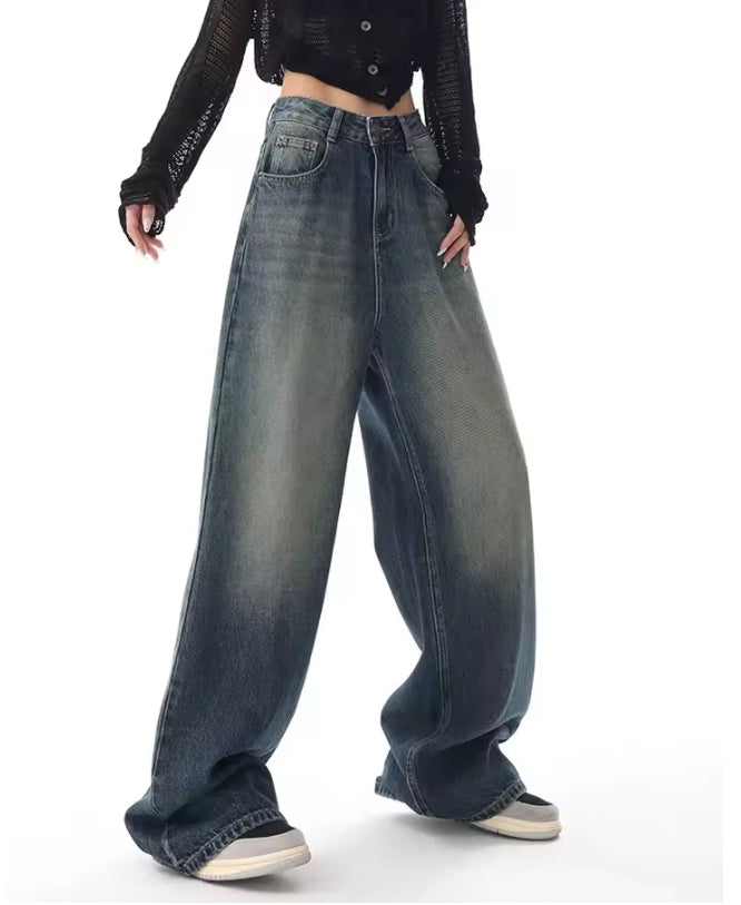 Vintage high waist baggy jeans voor dames