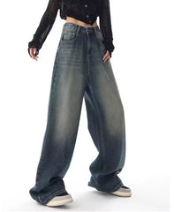 Vintage high waist baggy jeans voor dames