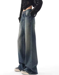 Vintage high waist baggy jeans voor dames