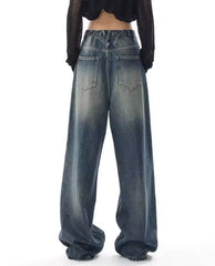 Vintage high waist baggy jeans voor dames